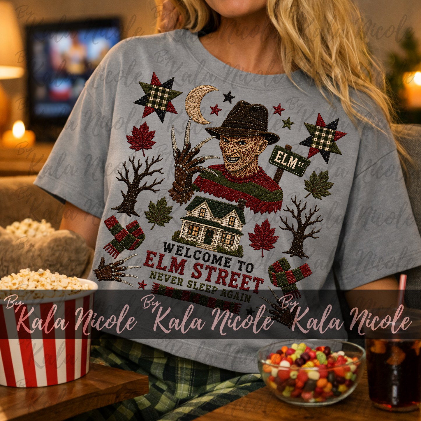 Horror Nightmare Quilt PNG | Freddy Krueger