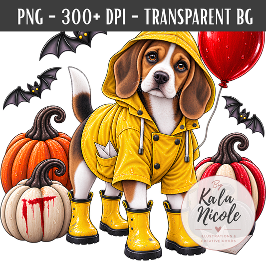 Beagle Georgie IT Halloween PNG