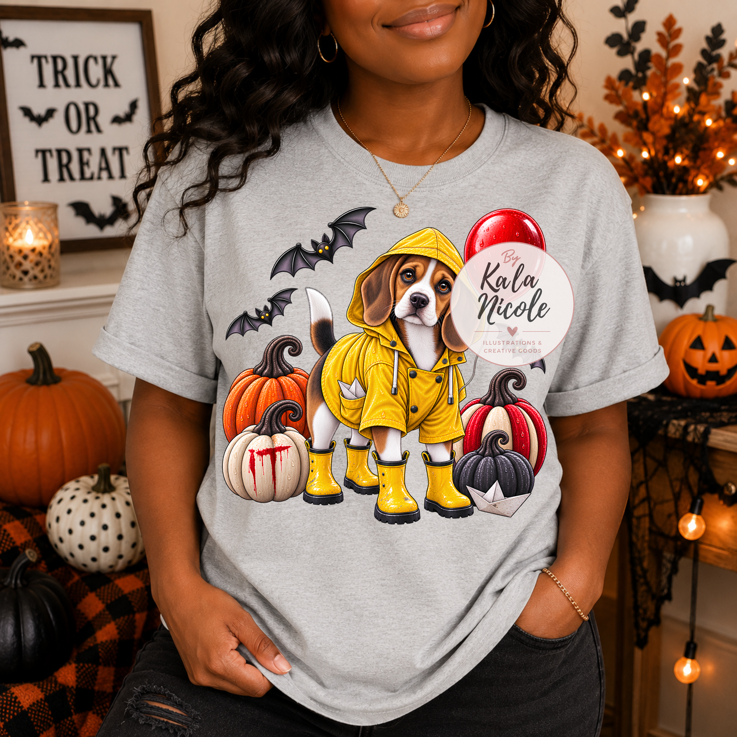 Beagle Georgie IT Halloween PNG