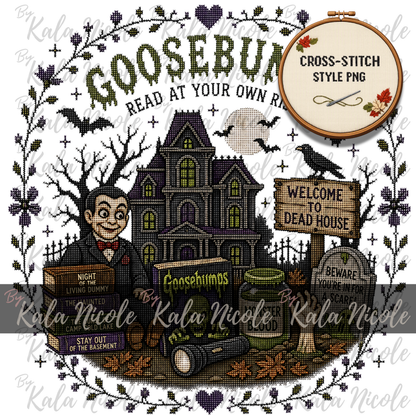 Goosebumps Cross-Stitch PNG | Read At Your Own Risk