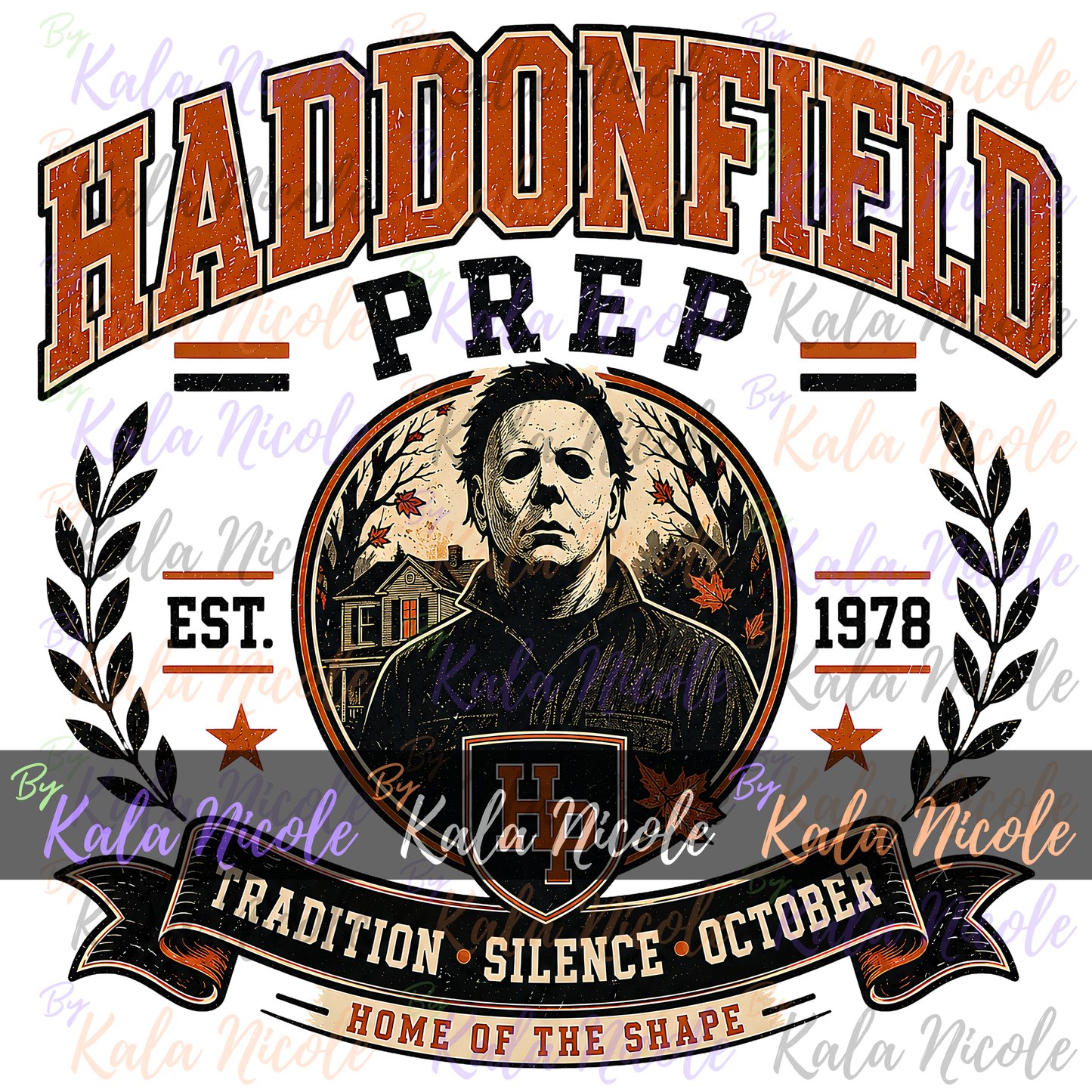 Haddonfield Prep PNG | Vintage College Horror PNG