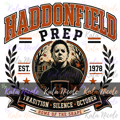 Haddonfield Prep PNG | Vintage College Horror PNG