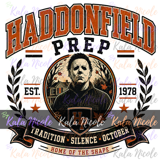 Haddonfield Prep PNG | Vintage College Horror PNG