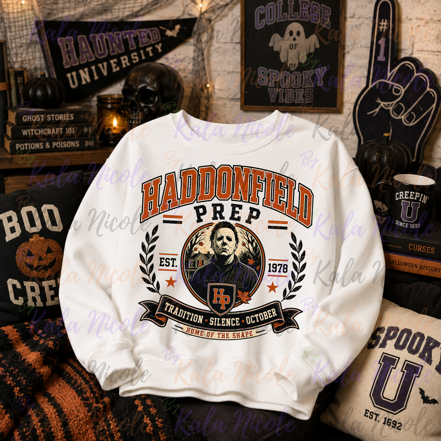 Haddonfield Prep PNG | Vintage College Horror PNG