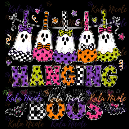 Hanging With My Boos PNG Bundle | Trendy Halloween PNG | Fall PNG | Cute Ghost Clipart (Digital Download)