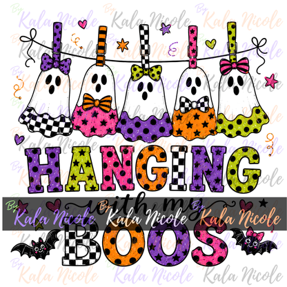 Hanging With My Boos PNG Bundle | Trendy Halloween PNG | Fall PNG | Cute Ghost Clipart (Digital Download)
