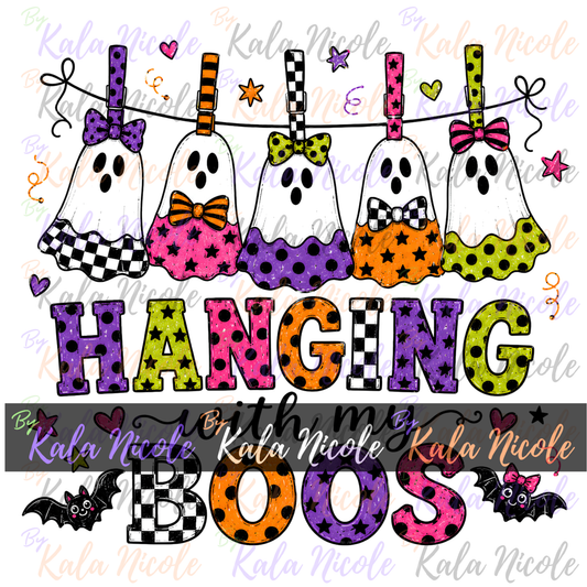 Hanging With My Boos PNG Bundle | Trendy Halloween PNG | Fall PNG | Cute Ghost Clipart (Digital Download)