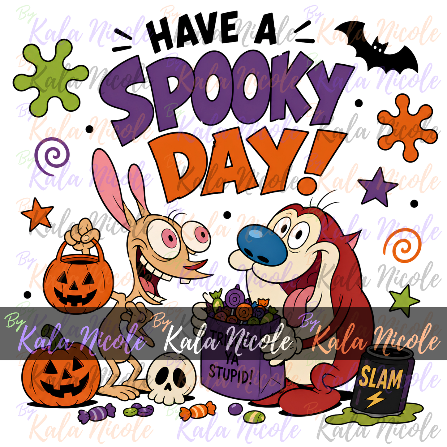 90s Cartoon Have A Spooky Day PNG