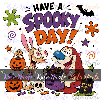 90s Cartoon Have A Spooky Day PNG