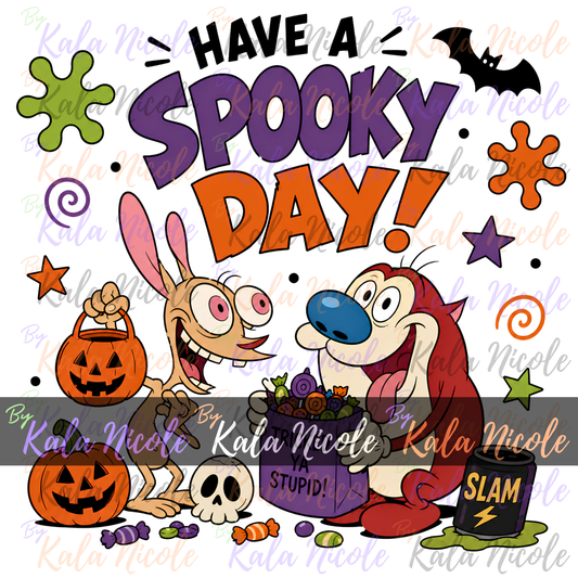 90s Cartoon Have A Spooky Day PNG