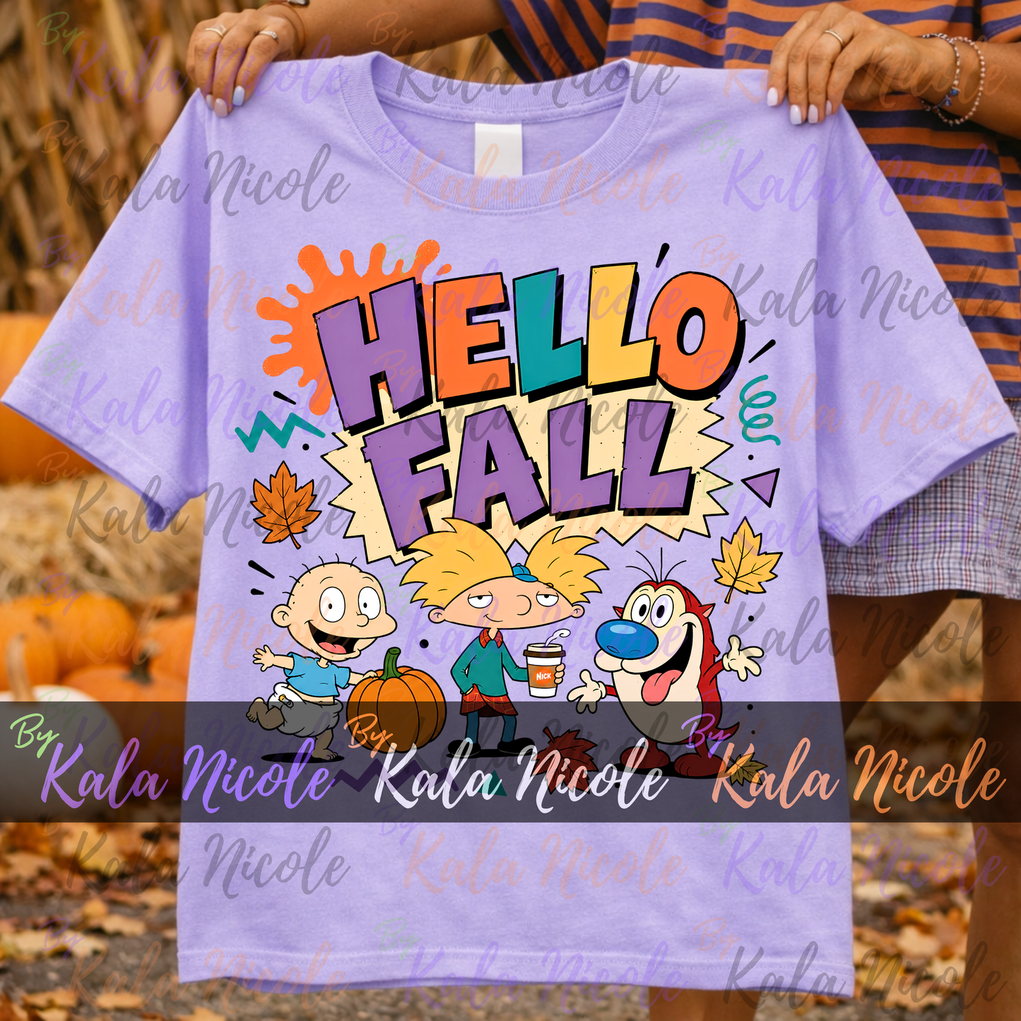 90s Cartoon Hello Fall PNG