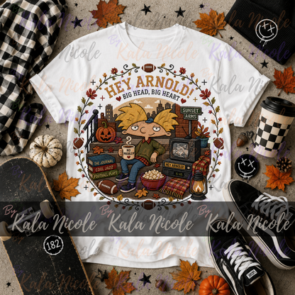 Hey Arnold Fall Cross-Stitch PNG | Big Head Big Heart