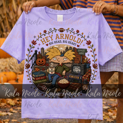 Hey Arnold Fall Cross-Stitch PNG | Big Head Big Heart
