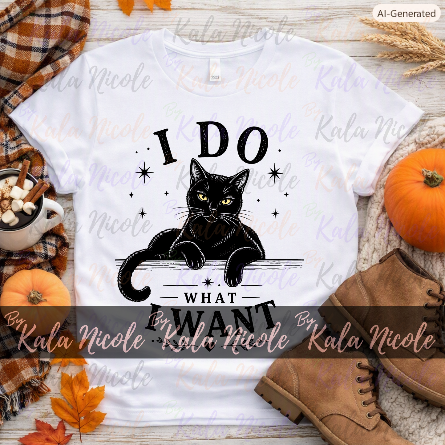 Black Cat I Do 'What I Want' PNG