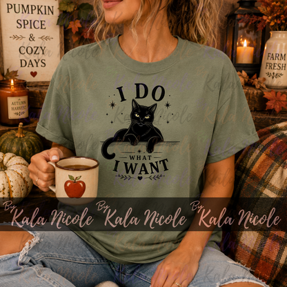 Black Cat I Do 'What I Want' PNG