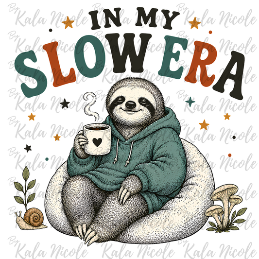'In My Slow Era' PNG | Cute Sloth PNG