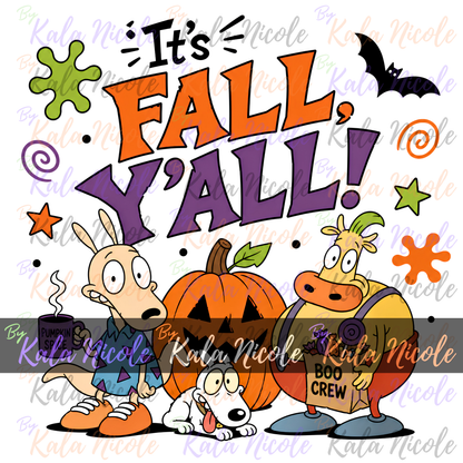 90s Cartoon It's Fall Y'all PNG