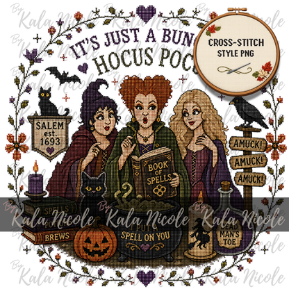Hocus Pocus Cross-Stitch PNG | Just a Bunch of Hocus Pocus