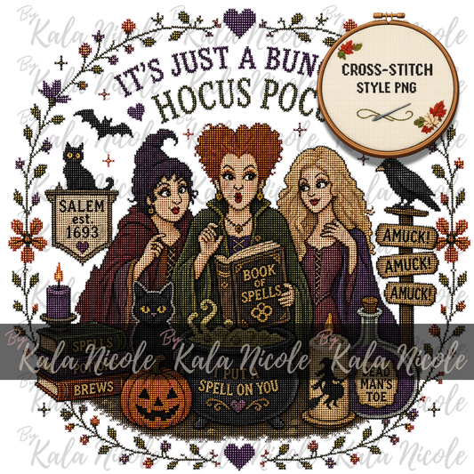 Hocus Pocus Cross-Stitch PNG | Just a Bunch of Hocus Pocus