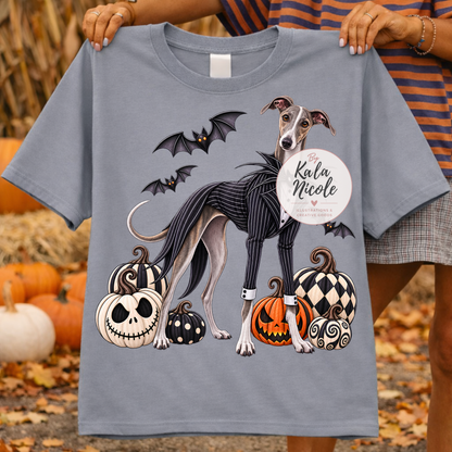 Italian Greyhound Jack Skellington Halloween PNG Version 3