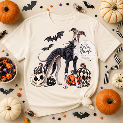 Italian Greyhound Jack Skellington Halloween PNG Version 3