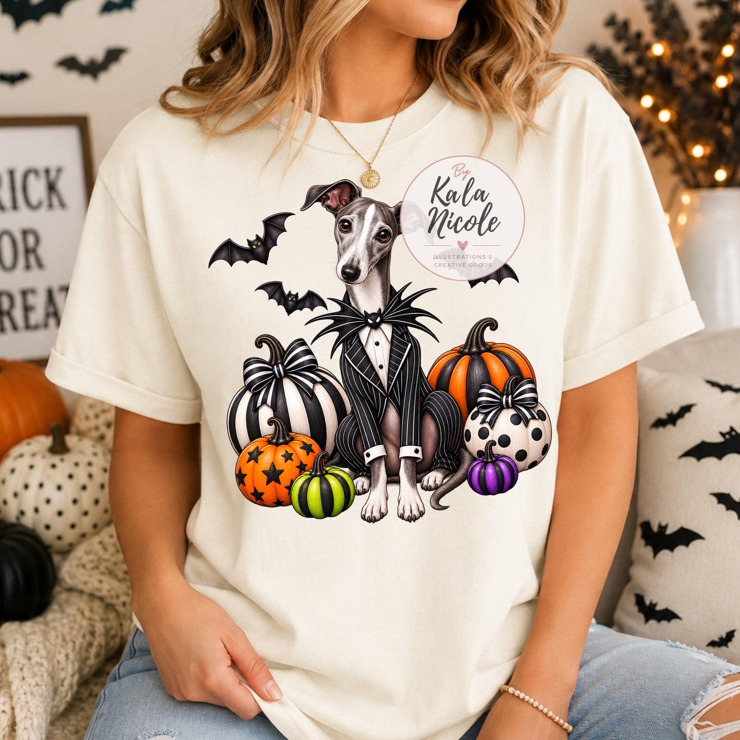Italian Greyhound Jack Skellington Halloween PNG
