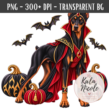Doberman Jafar Halloween PNG