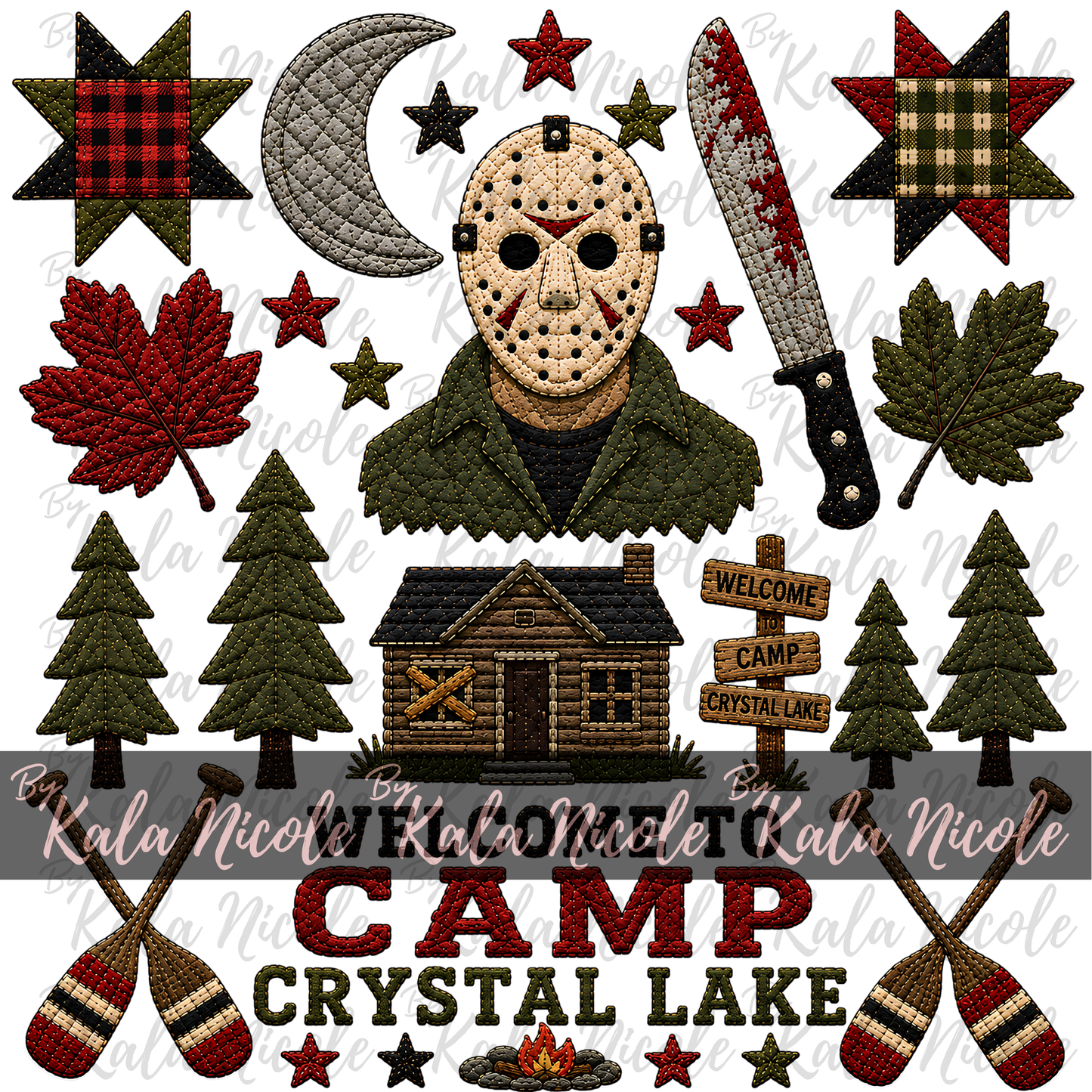 Horror Friday the 13th Quilt PNG | Jason Vorhees