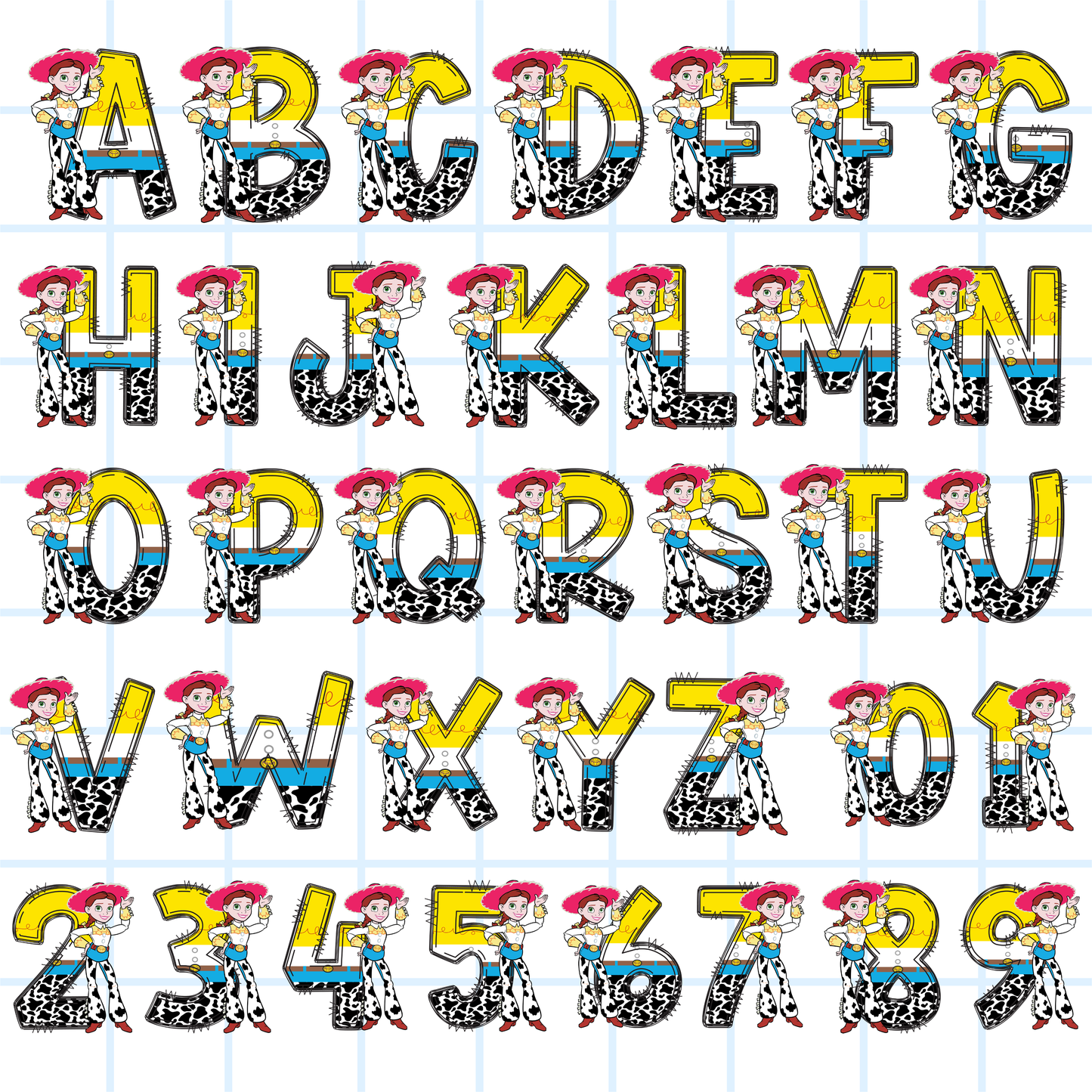 Toy Story Alphabet PNG Bundle | ABC 123