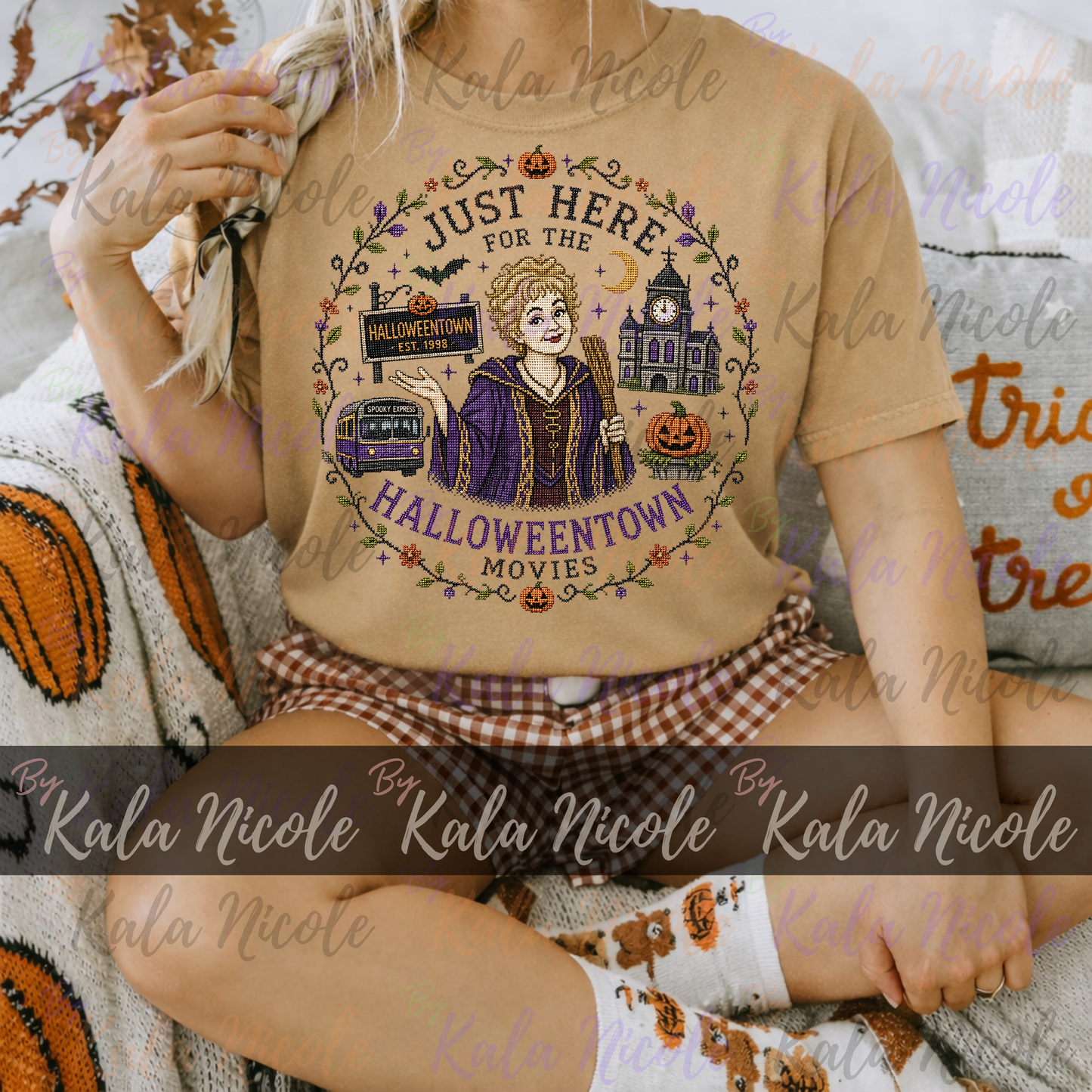 Just Here for the Movies Cross-Stitch PNG | Halloweentown