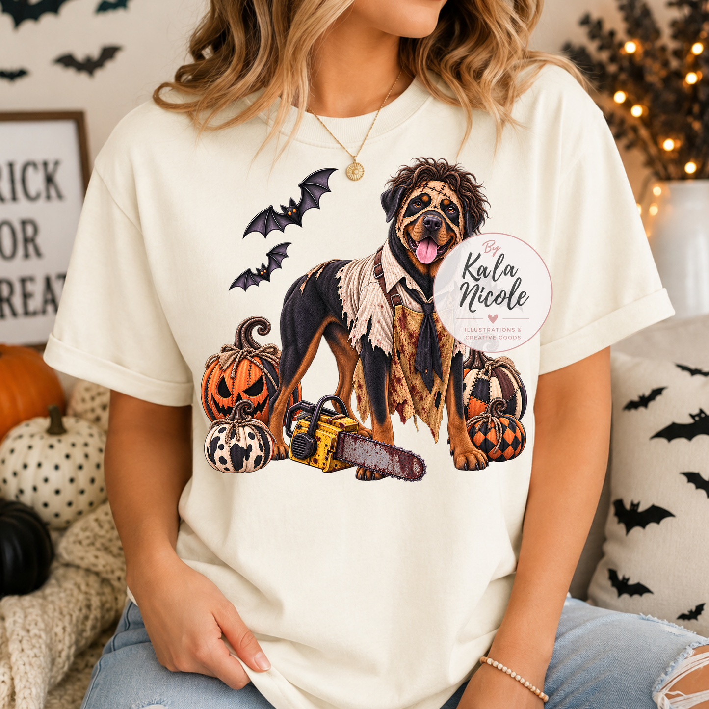 Rottweiler Leatherface Halloween PNG
