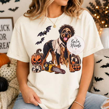 Rottweiler Leatherface Halloween PNG