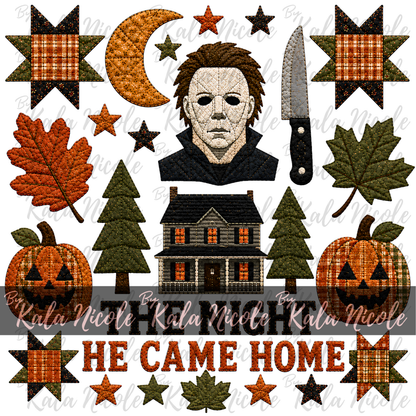 Horror Halloween Quilt PNG | Michael Myers Halloween