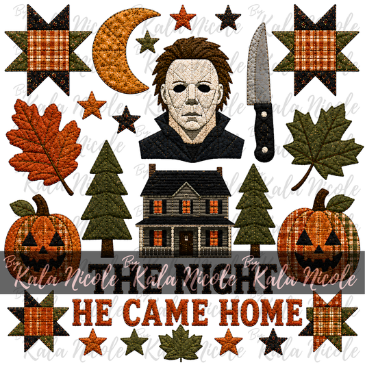 Horror Halloween Quilt PNG | Michael Myers Halloween