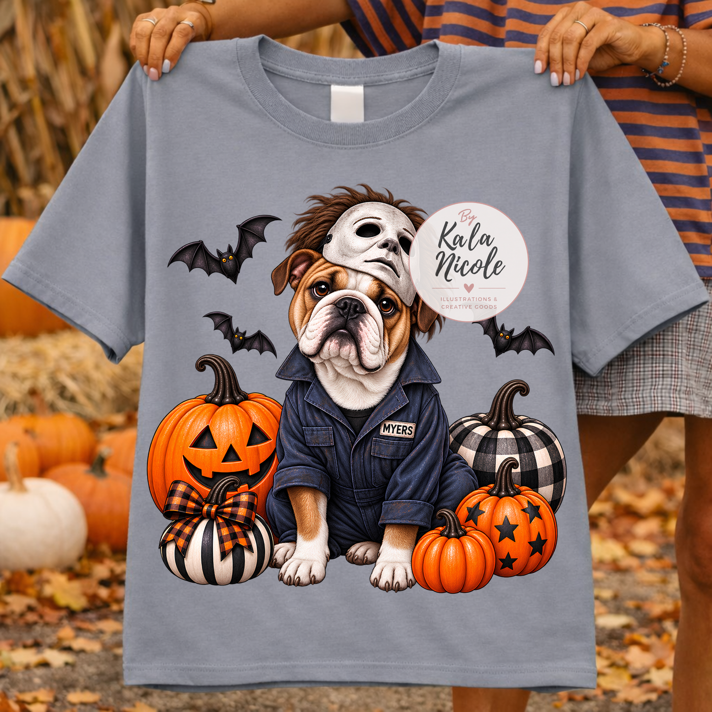English Bulldog Michael Myers Halloween PNG