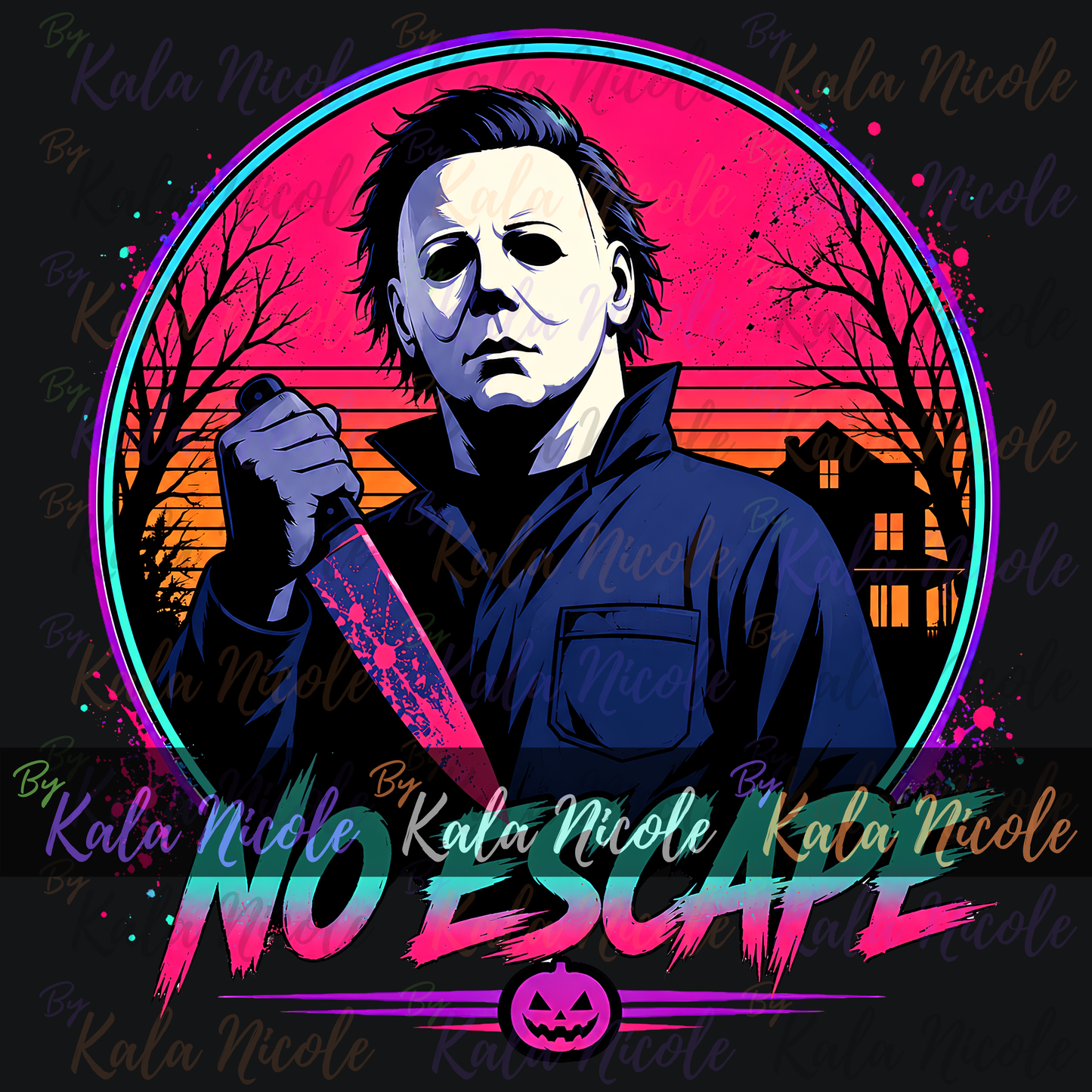 No Escape PNG | White Mask Slasher PNG