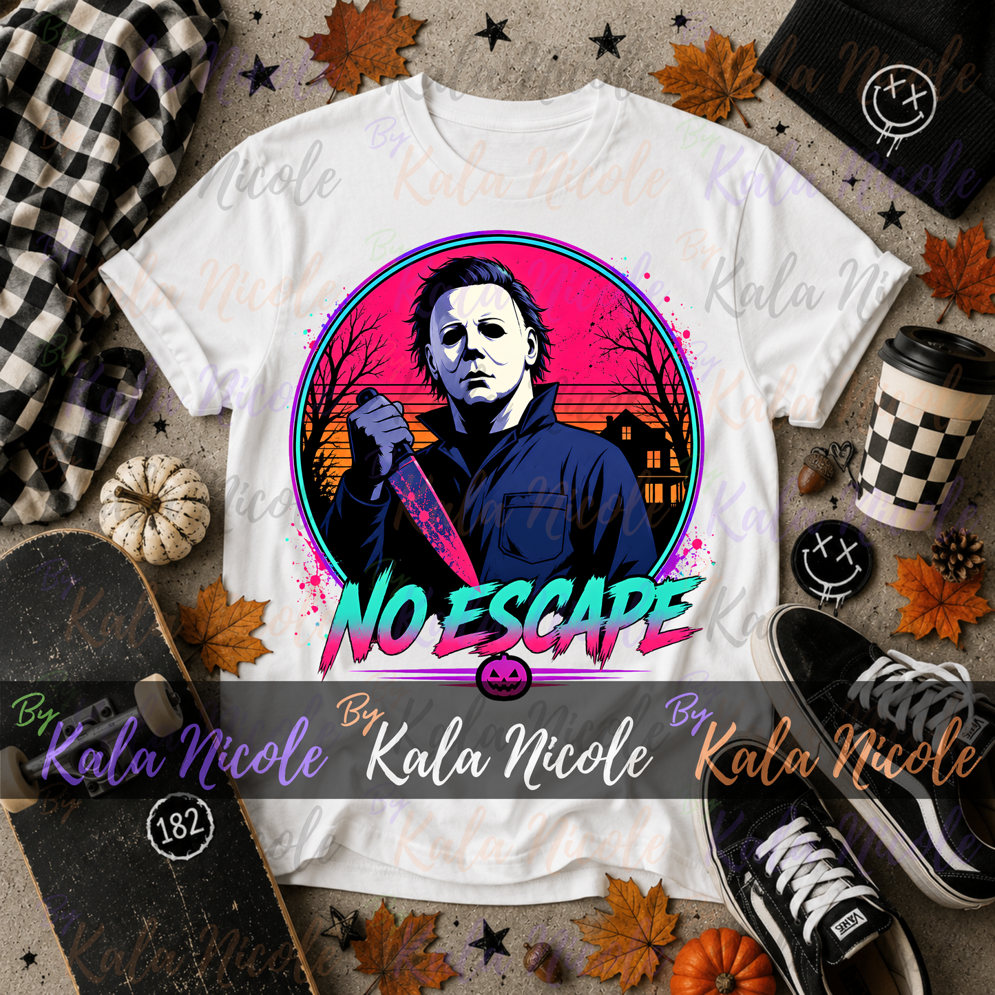 No Escape PNG | White Mask Slasher PNG