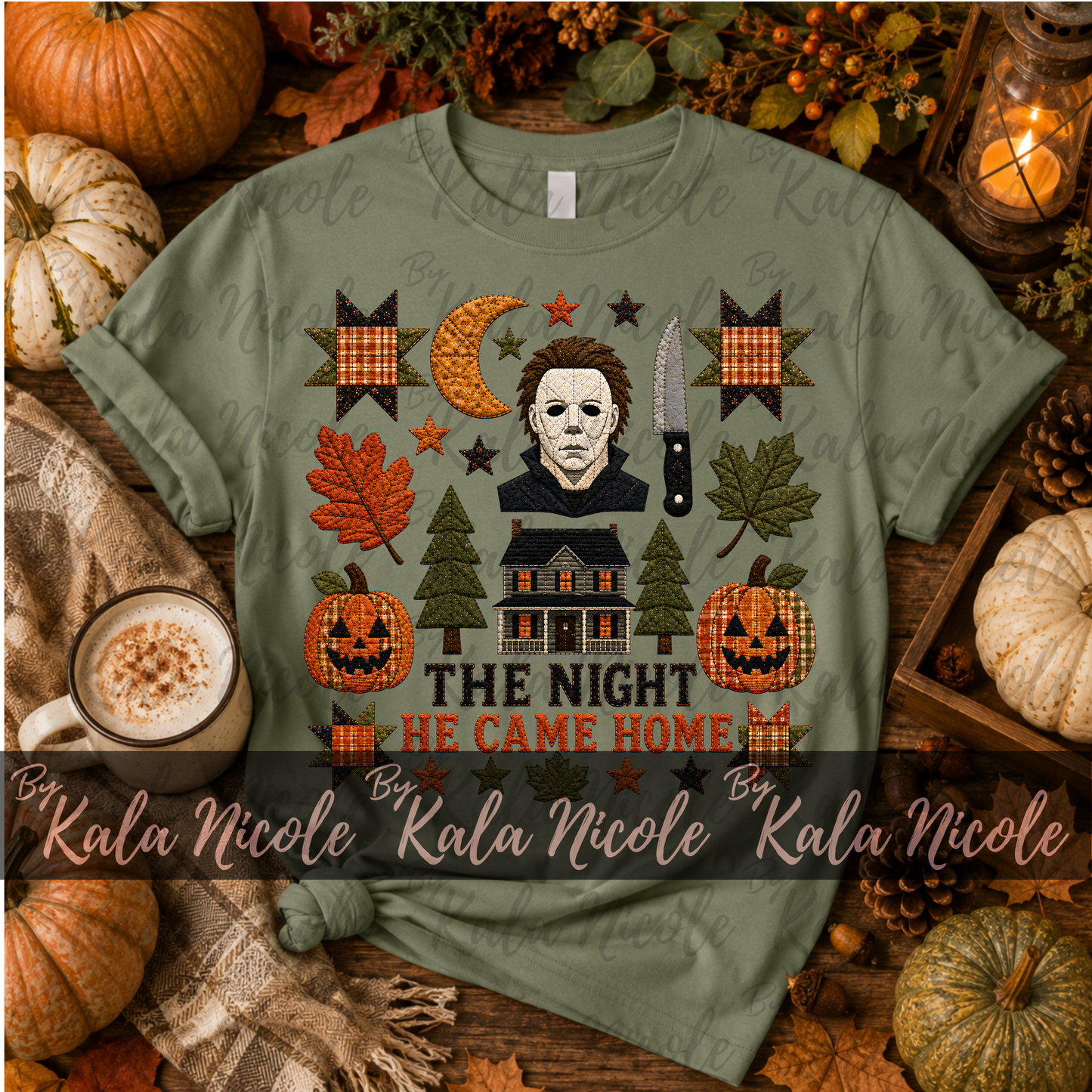 Horror Halloween Quilt PNG | Michael Myers Halloween