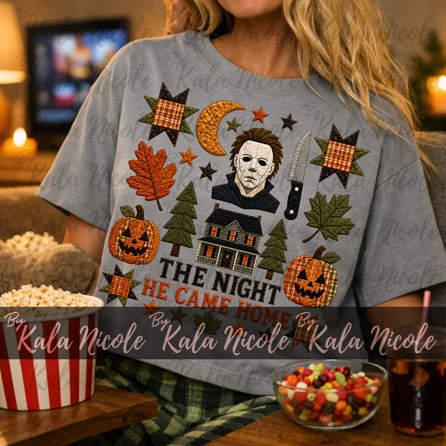 Horror Halloween Quilt PNG | Michael Myers Halloween