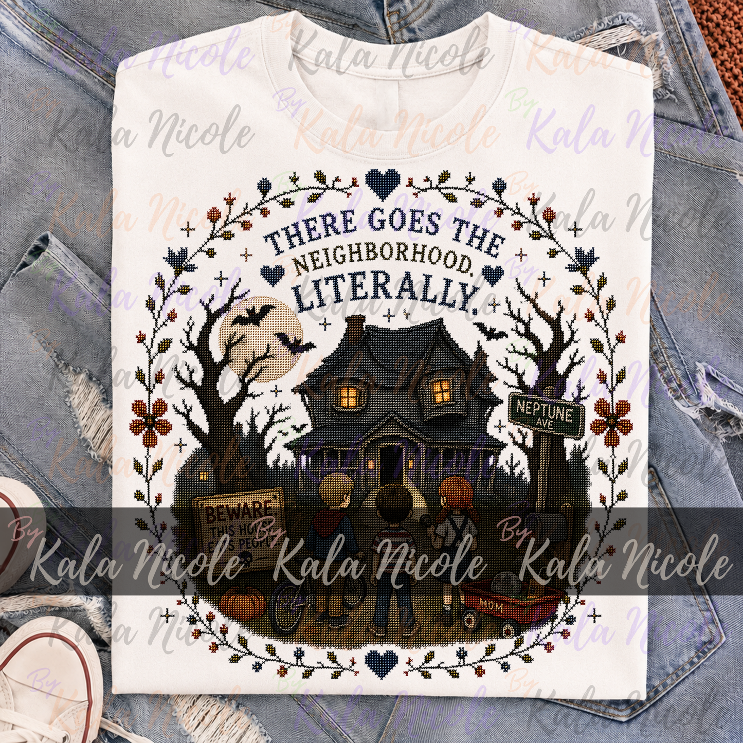 Monster House Cross-Stitch PNG | Fall Autumn