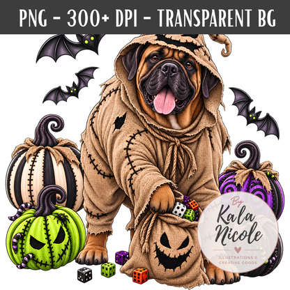Mastiff Oogie Boogie Halloween PNG