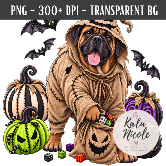 Mastiff Oogie Boogie Halloween PNG