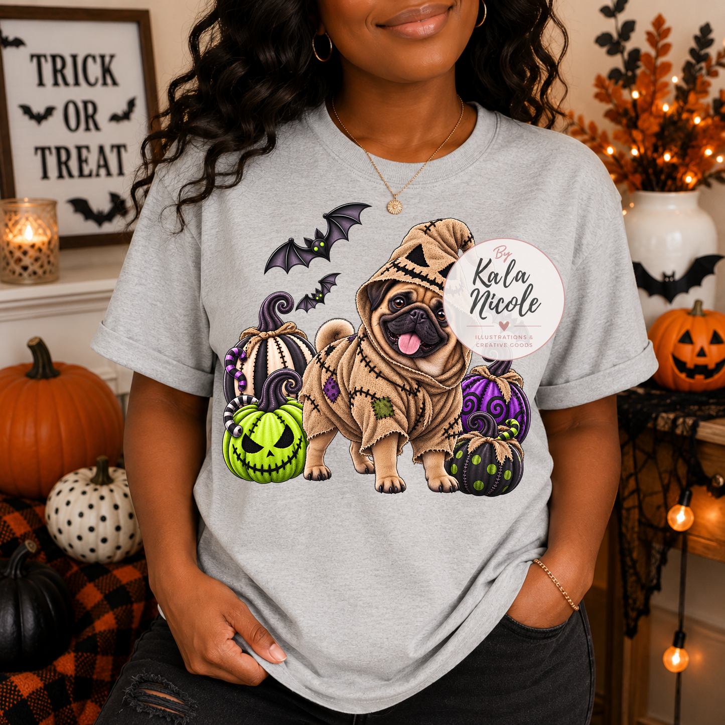 Pug Oogie Boogie Halloween PNG