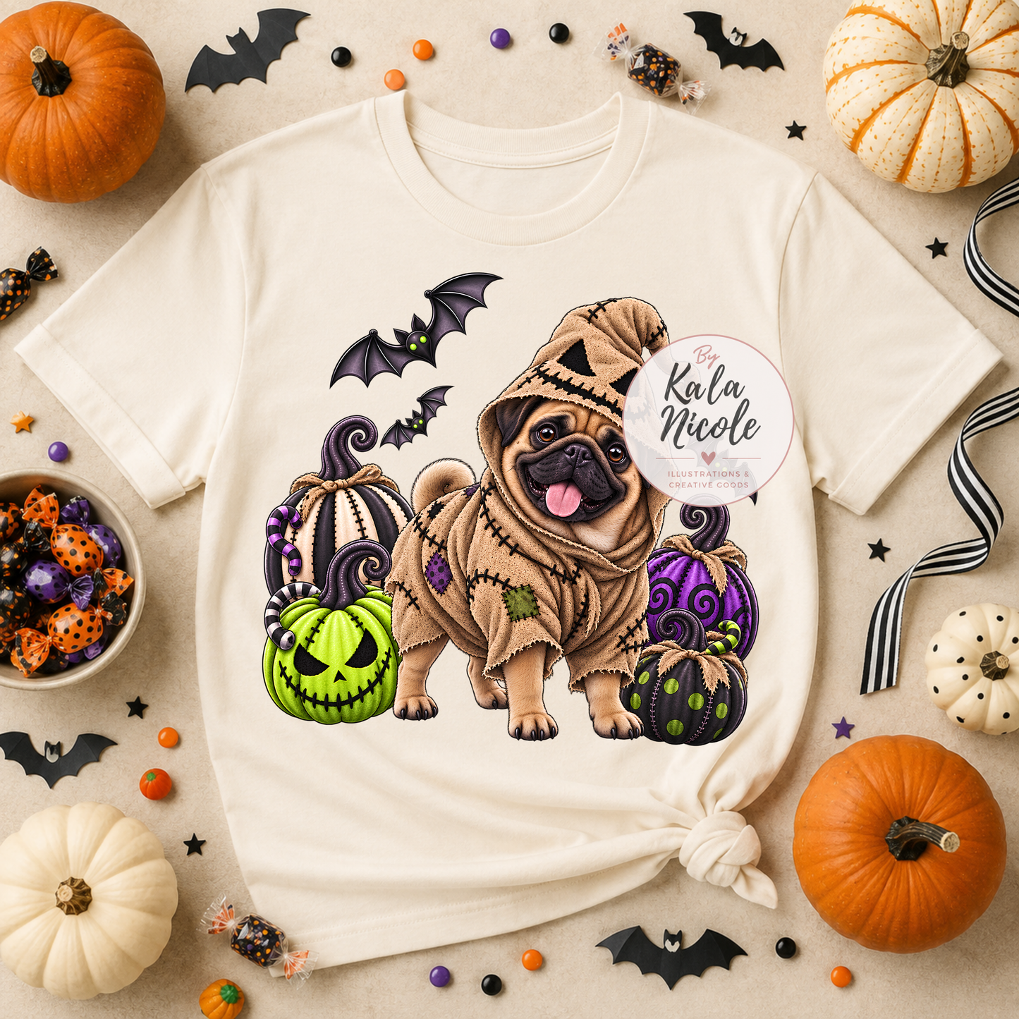 Pug Oogie Boogie Halloween PNG