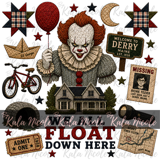 Horror Clown Quilt PNG | Pennywise