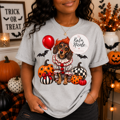 Dachshund Pennywise Halloween PNG