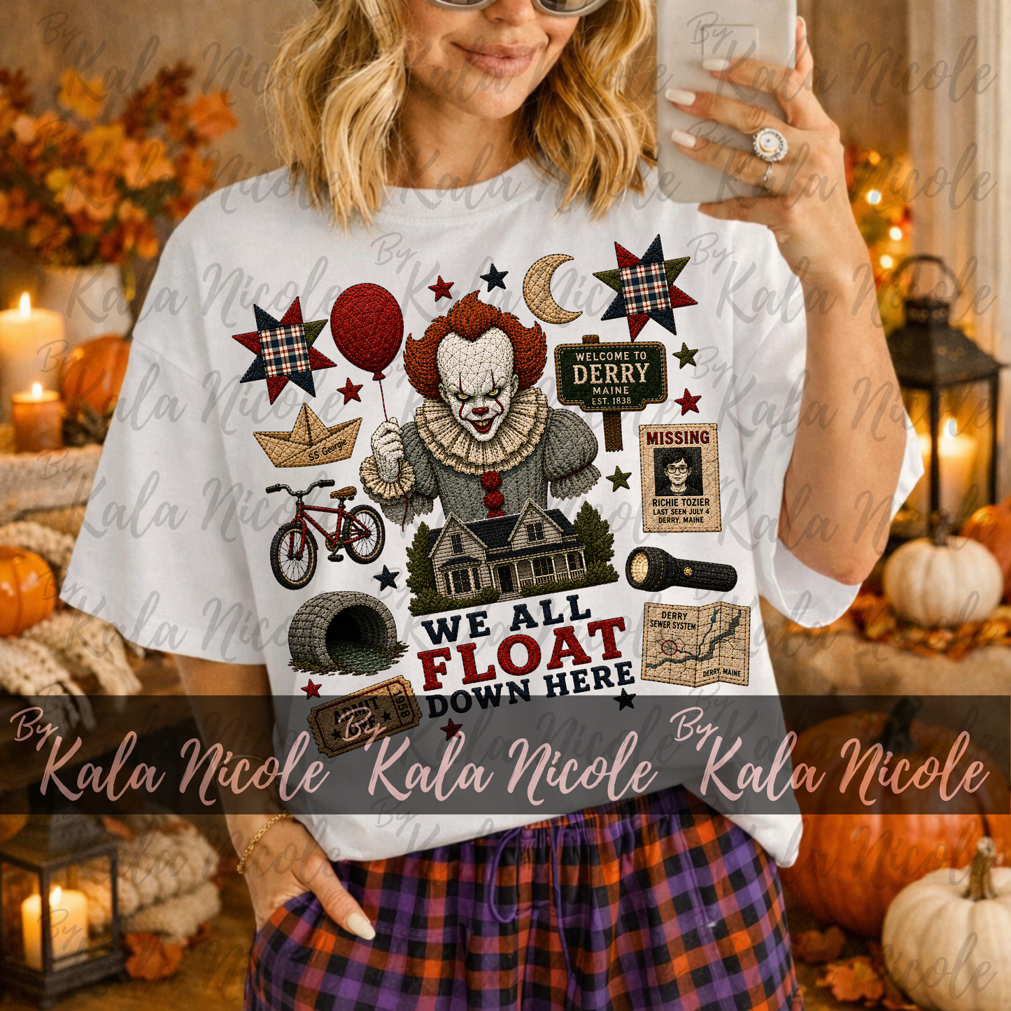 Horror Clown Quilt PNG | Pennywise