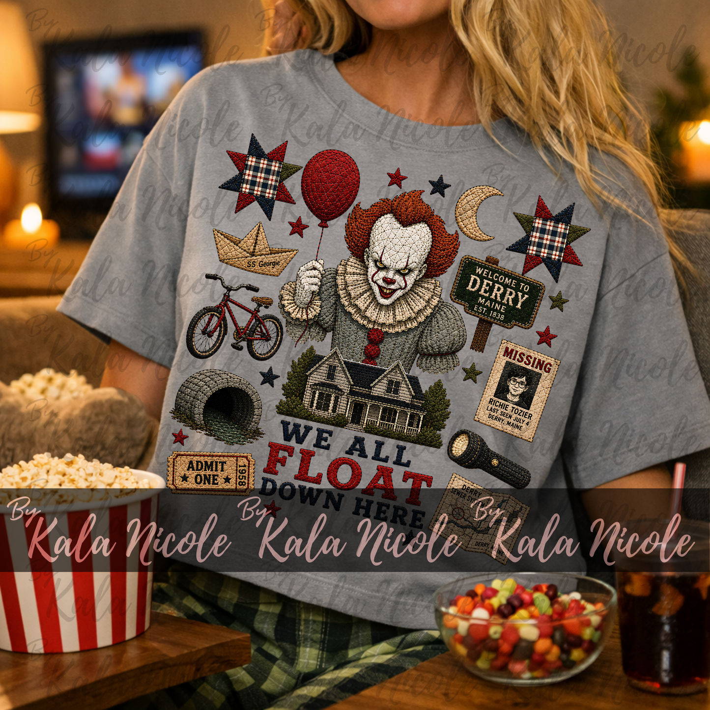 Horror Clown Quilt PNG | Pennywise