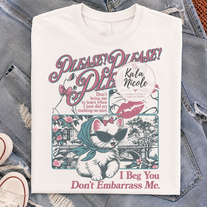 Don't Embarrass Me PNG | Cottagecore Cat Vintage Fan Merch