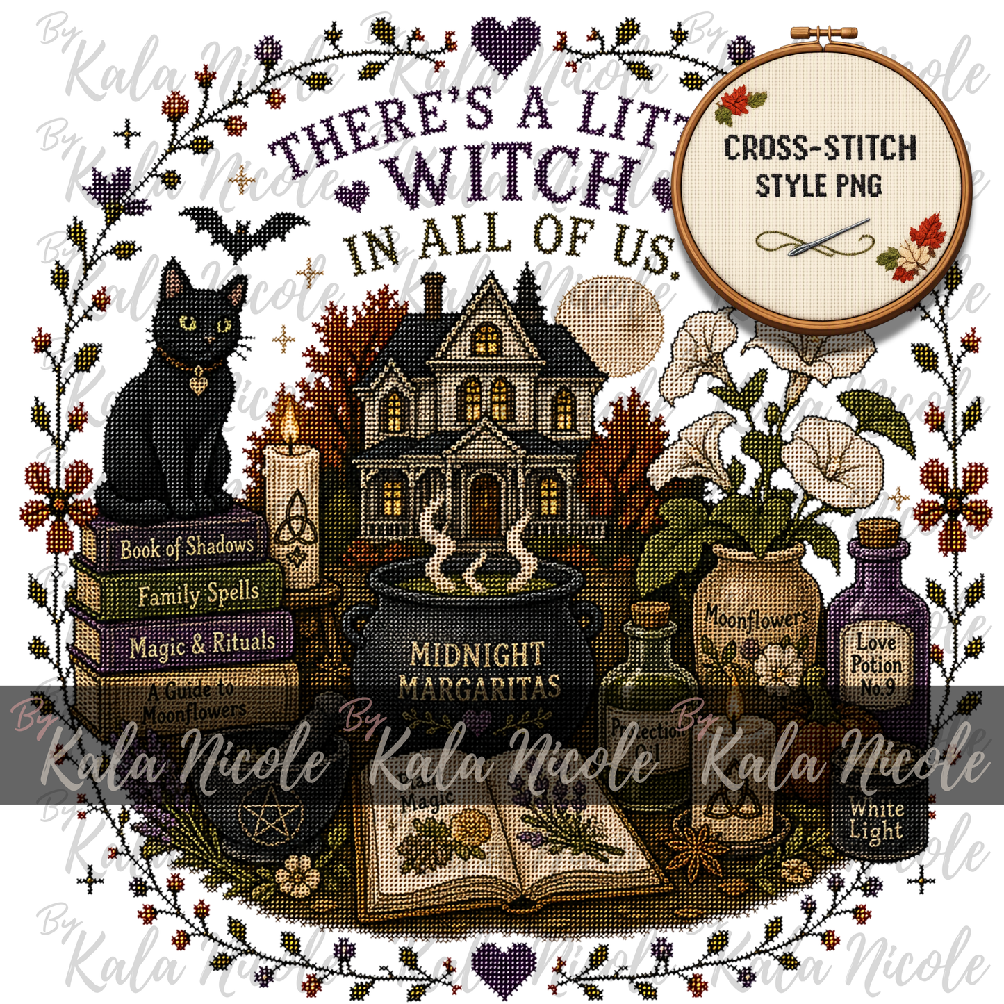 Practical Magic Cross-Stitch PNG | There's a Little Witch in All of Us